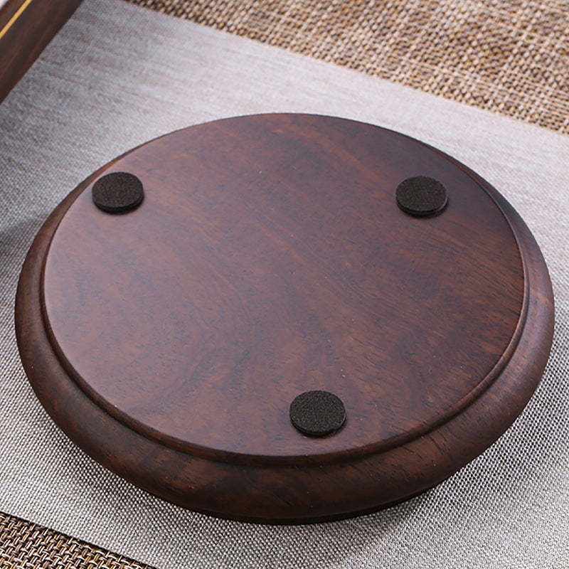 Ebony Solid Wood Non-slip Mat Water Holes Tea Pot Support Heat Insulation Pad