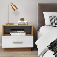Single Drawer Bedside Table Modern Minimalist Furniture Bedroom Storage Cabinet