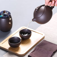 Purple Sand Travel Kung Fu Tea Set Portable Bag Quick Cup Teapot Handmade