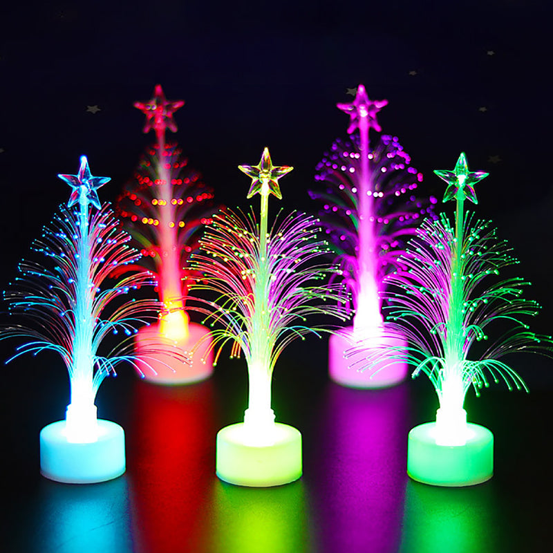 Fiber Optic Mini Christmas Tree LED Light Color Changing Lamp Party Decoration