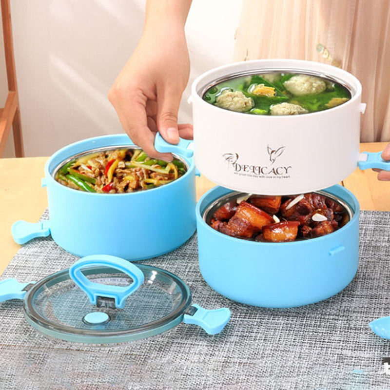 3-layer Stainless Steel Thermal Insulation Bento Food Container Lunch Box