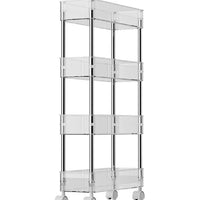 Multifunctional Trolley Storage Shelf Kitchen Toilet Bathroom Transparent Rack