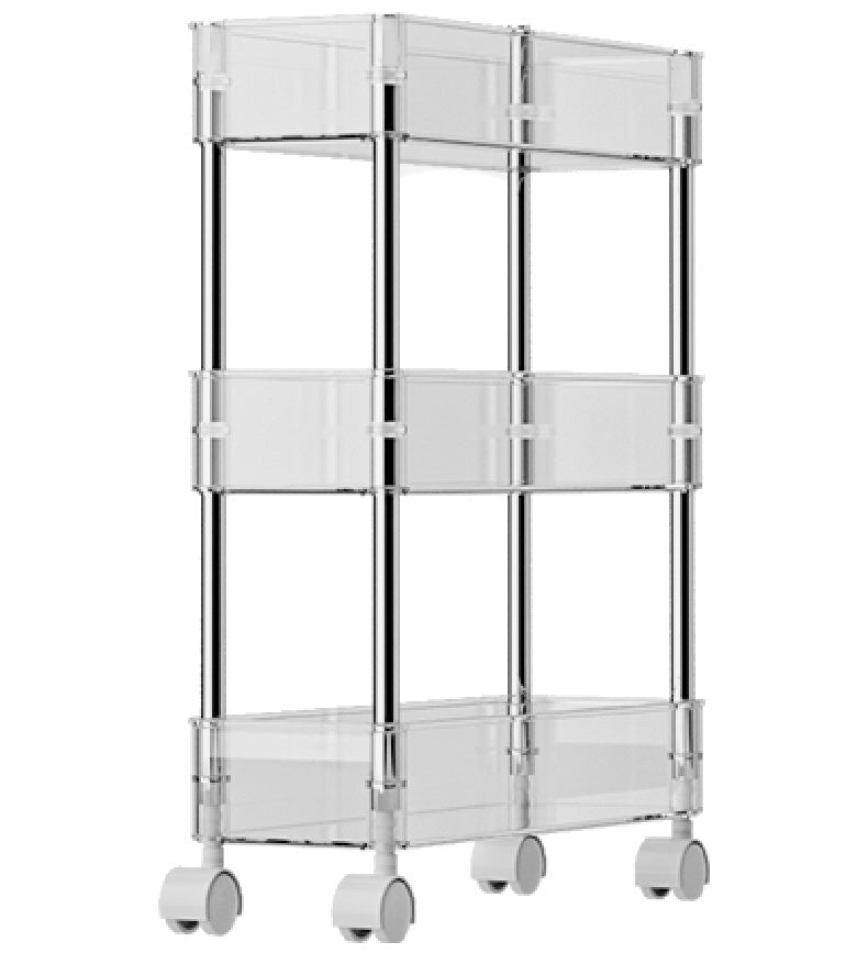Multifunctional Trolley Storage Shelf Kitchen Toilet Bathroom Transparent Rack