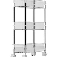 Multifunctional Trolley Storage Shelf Kitchen Toilet Bathroom Transparent Rack