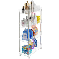 Multifunctional Trolley Storage Shelf Kitchen Toilet Bathroom Transparent Rack