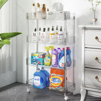 Multifunctional Trolley Storage Shelf Kitchen Toilet Bathroom Transparent Rack