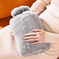 Insulated Hot Water Bag Hand Warmer Warm Plush Cover Lock Temperature