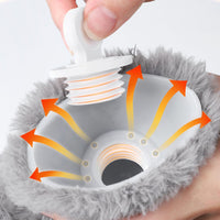 Insulated Hot Water Bag Hand Warmer Warm Plush Cover Lock Temperature