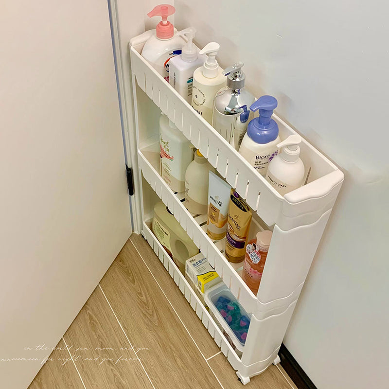 Multi-layer Bathroom Behind Door Storage Cart Gap Rack Toilet Trolley Shelf