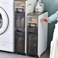 Bathroom Rack Toilet Crevice Storage Cabinet Floor Locker Pulley Shelf Drawer
