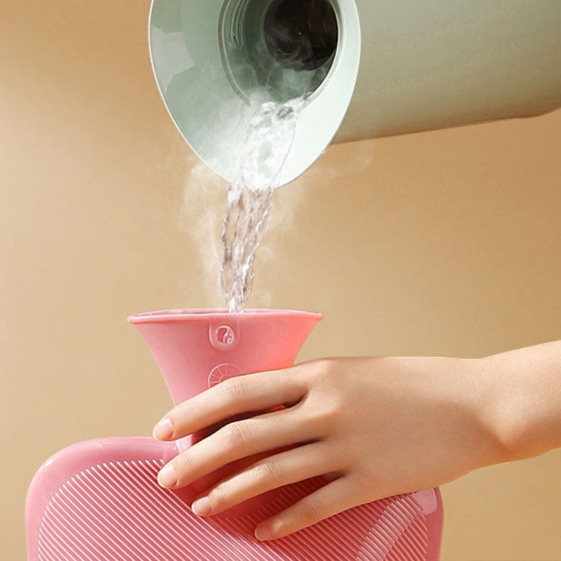 Insulated Hot Water Bag Hand Warmer Warm Plush Cover Lock Temperature