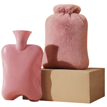 Insulated Hot Water Bag Hand Warmer Warm Plush Cover Lock Temperature
