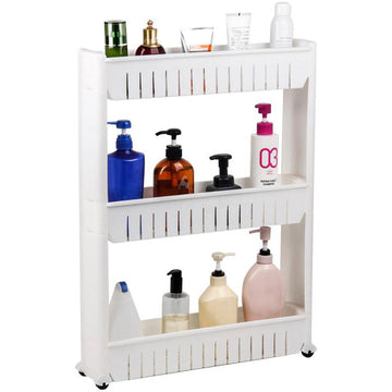 Multi-layer Bathroom Behind Door Storage Cart Gap Rack Toilet Trolley Shelf