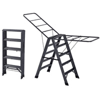 Multifunctional Aluminum Alloy Foldable Ladder Hanger Dual-purpose Drying Rack