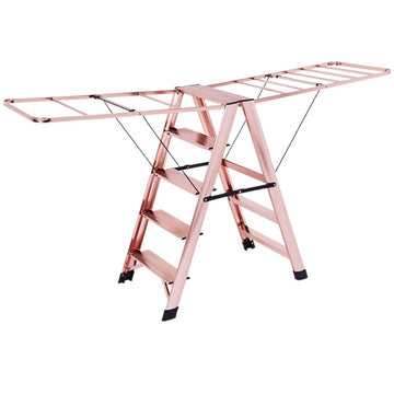 Multifunctional Aluminum Alloy Foldable Ladder Hanger Dual-purpose Drying Rack