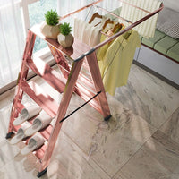 Multifunctional Aluminum Alloy Foldable Ladder Hanger Dual-purpose Drying Rack