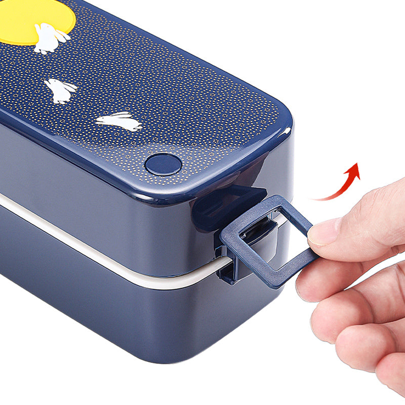 Japan Double-layer Bento Sushi Box Storage Food Lunch Dinner Container ASVEL