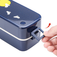 Japan Double-layer Bento Sushi Box Storage Food Lunch Dinner Container ASVEL