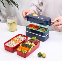 Japan Double-layer Bento Sushi Box Storage Food Lunch Dinner Container ASVEL
