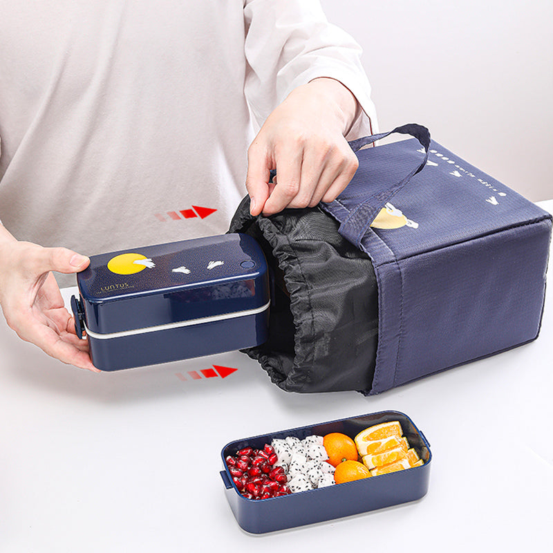 Japan Double-layer Bento Sushi Box Storage Food Lunch Dinner Container ASVEL