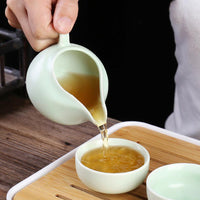 Chinese Portable Travel Bag Kung Fu Tea Set Mini Teapot Cup Porcelain Ceramic
