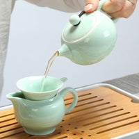 Chinese Portable Travel Bag Kung Fu Tea Set Mini Teapot Cup Porcelain Ceramic