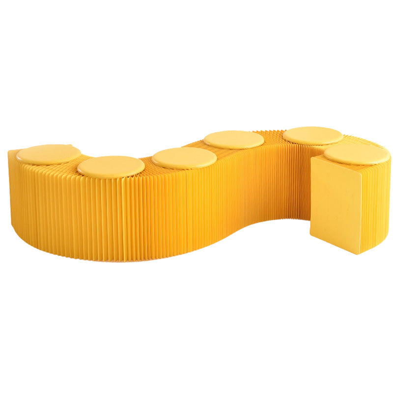 Portable Foldable Kraft Paper Chair, Telescopic Upholstered Bench Seat