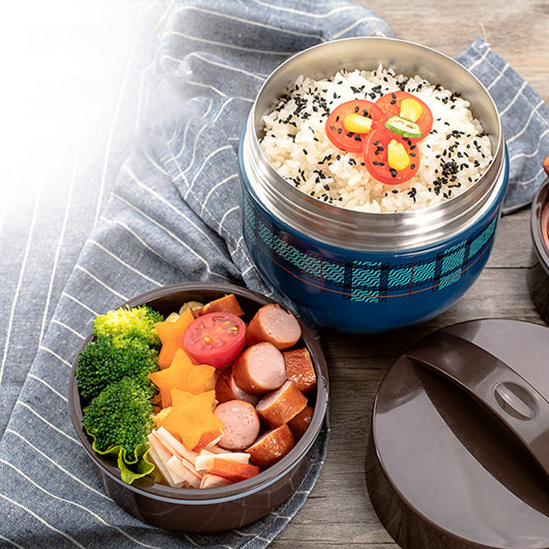 Japanese Stainless Steel Double-layer Insulation Bucket Bento Lunch Box USAMI