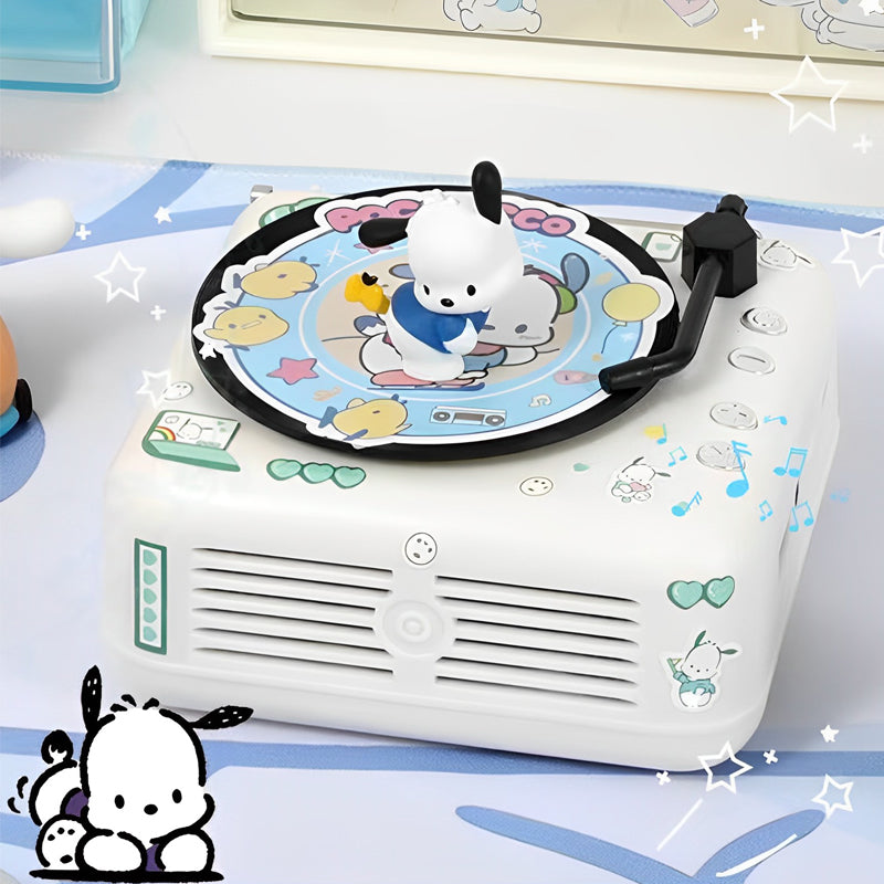 Cute Pochacco Dog Bluetooth Speaker Retro Mini Record Player Birthday Gift
