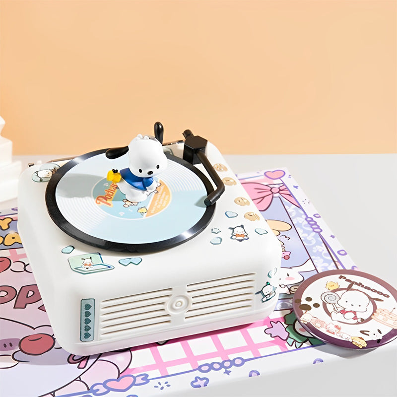 Cute Pochacco Dog Bluetooth Speaker Retro Mini Record Player Birthday Gift