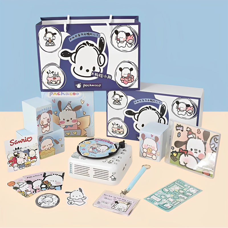 Cute Pochacco Dog Bluetooth Speaker Retro Mini Record Player Birthday Gift