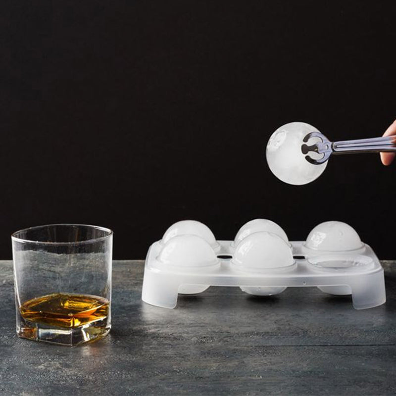 Whiskey Round Ice Balls Molder Cubes Maker Cocktails Beverages Reusable Tray