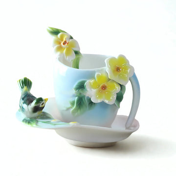 3-in-1 Coffee Mug Set Spoon Lid Ceramic Cup for Home Office Use
