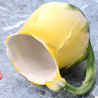 Elegant Yellow Rose Ceramic Mug Floral Design for Tea & Coffee Lovers