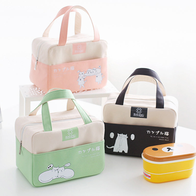 Canvas Cloth Insulated Lunch Bag Aluminum Film Lightweight Large Capacity BALING