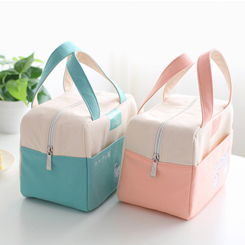 Canvas Cloth Insulated Lunch Bag Aluminum Film Lightweight Large Capacity BALING