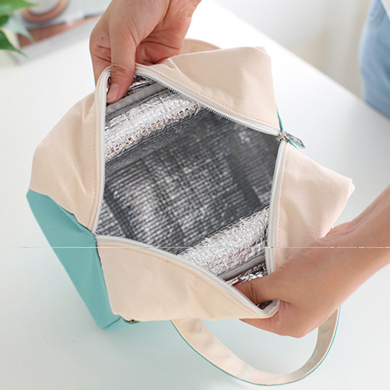 Canvas Cloth Insulated Lunch Bag Aluminum Film Lightweight Large Capacity BALING
