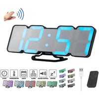 Full Color 3D LED Digital Timer Remote Clock Temperature Alarm