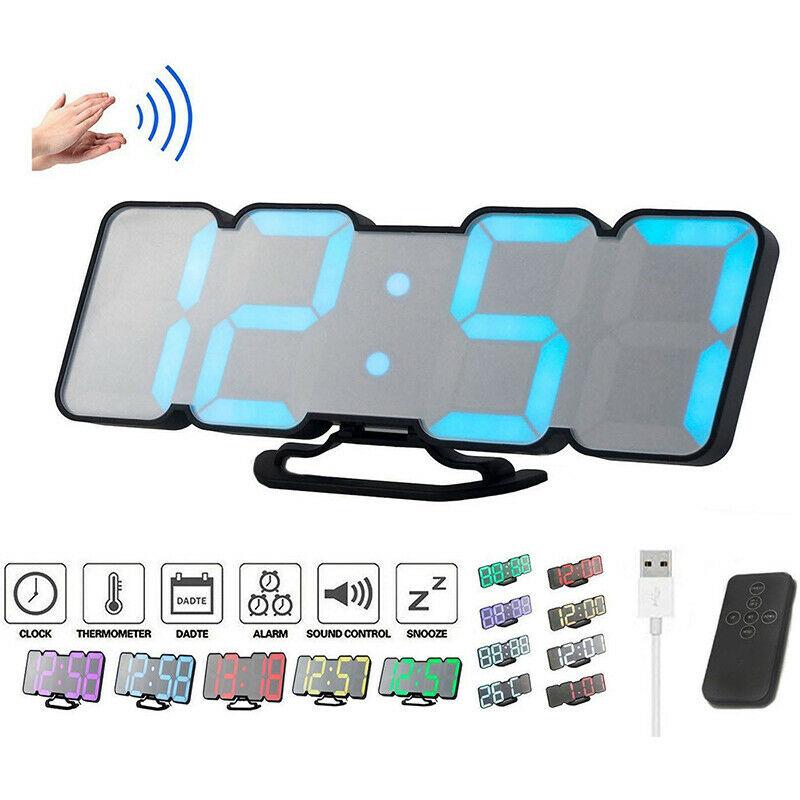 Full Color 3D LED Digital Timer Remote Clock Temperature Alarm