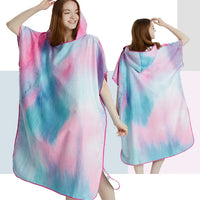Surf Poncho Towel Poncho Quick-Dry Towel Hoodie Microfiber Beach Robe Changing Poncho Swim Towel Beach Poncho For Adults (A4)