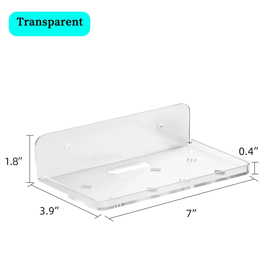 Wall Mount Floating Shelves Acrylic Clear Mini Adhesive Shelf for Living Room, Bathroom, Bedroom