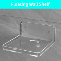 Wall Mount Floating Shelves Acrylic Clear Mini Adhesive Shelf for Living Room, Bathroom, Bedroom