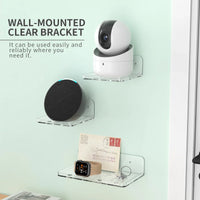 Wall Mount Floating Shelves Acrylic Clear Mini Adhesive Shelf for Living Room, Bathroom, Bedroom